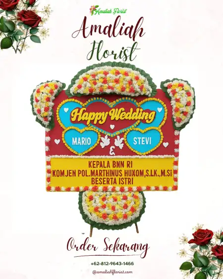 Papan Bunga Pernikahan Pusakanagara